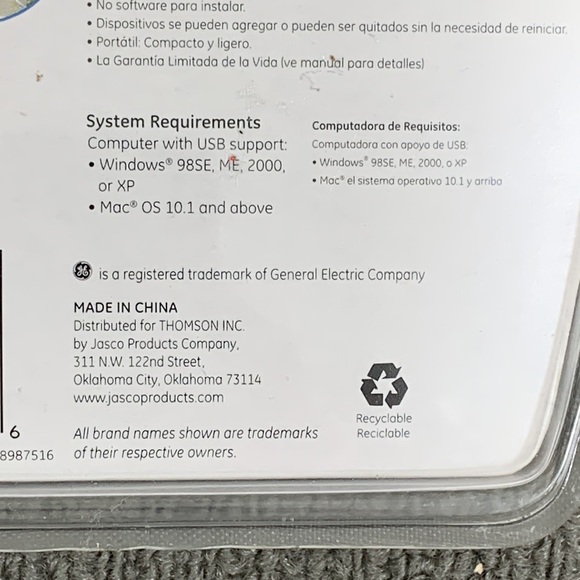 GE High Speed USB 2.0 4-Port Hub Built in Cable #98751 New Factory Sealed - Picture 13 of 13